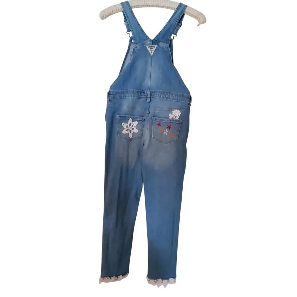 Classic Oshkosh Vestbak Upcycled Restyled Overalls Handmade‎ Girls Sz8